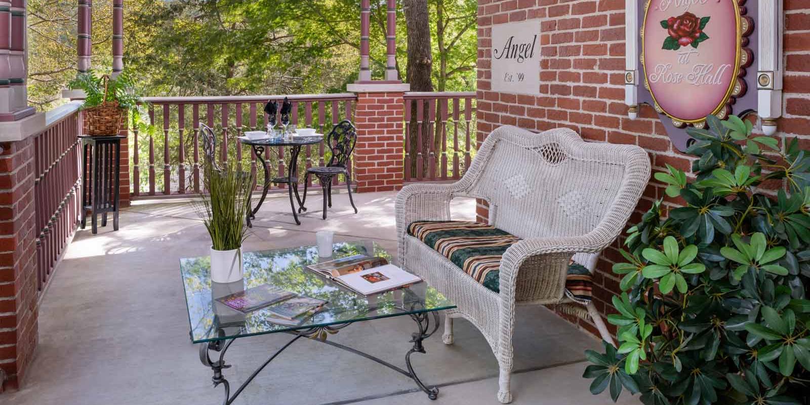 #1 Hotels in Eureka Springs AR | The Front Porch at The Angel at Rose Hall
